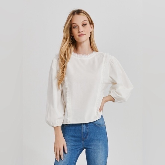 Something Navy Tops - Something Navy Raw Edge Corduory Top blouse